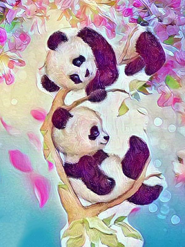 30 x 40 cm, Panda Diamantmålning Diamantbroderi Målning Ca