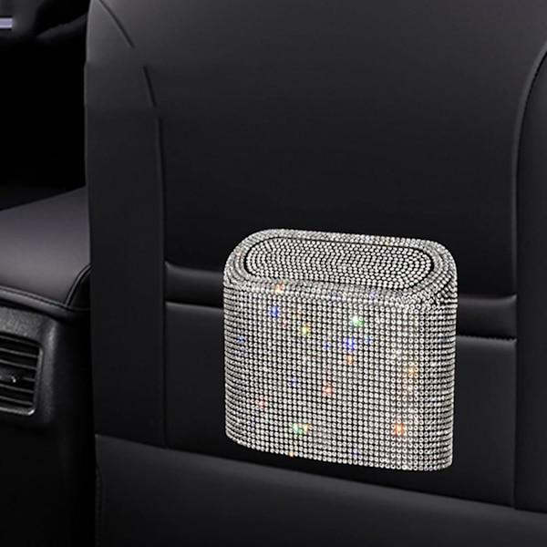 Mini Soptunna för Bil med Lock Bärbar Bilkopphållare