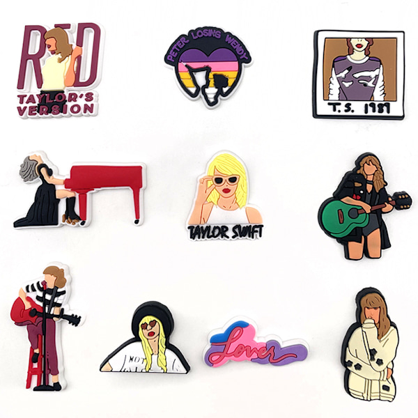 Taylor Swift Serie Hullsko Skoblomst PVC Skospenne Dekorativ Skoblomstspenne