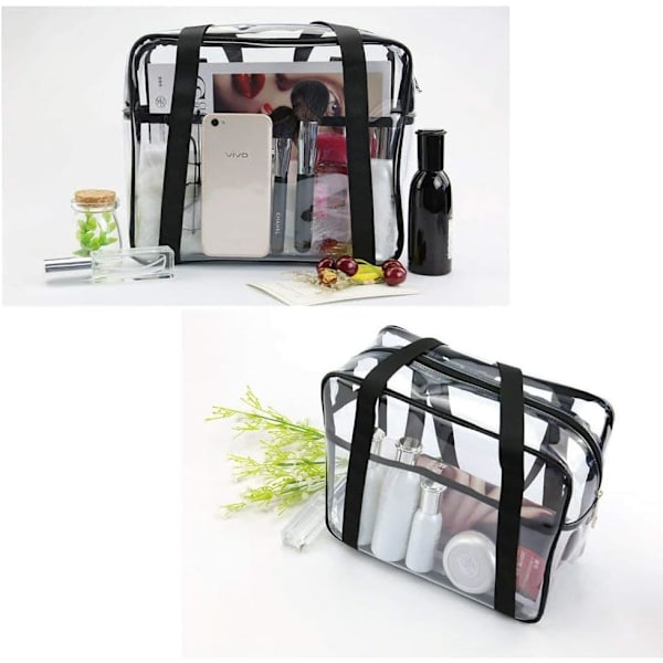 Makeup Taske, Klar Toilettaske, Høj Kvalitet Tyk Transparent Cos