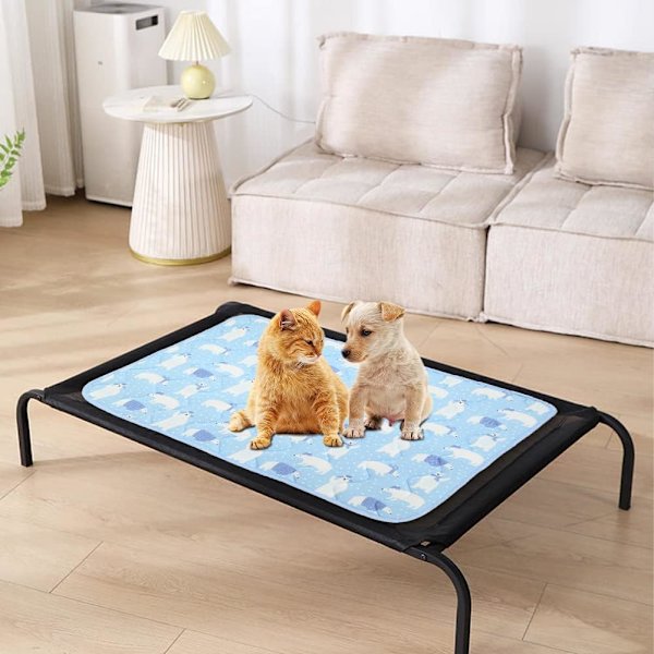 55x70cm Kølemåtter til Hunde, Blå Kattekølemåtte Kølepude til Kæledyr Kølemåtte til Hunde Hvalpe Kølemåtte Marsvin P