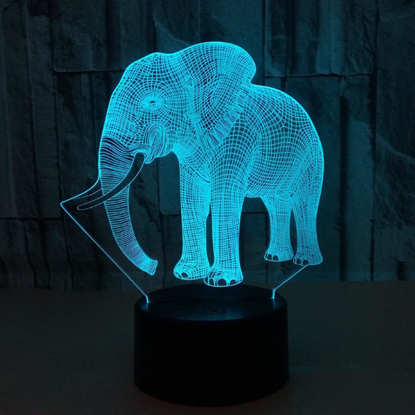 Barnens nattlampa, Elephant LED Touch sänglampa, 3D Sovrum Tab