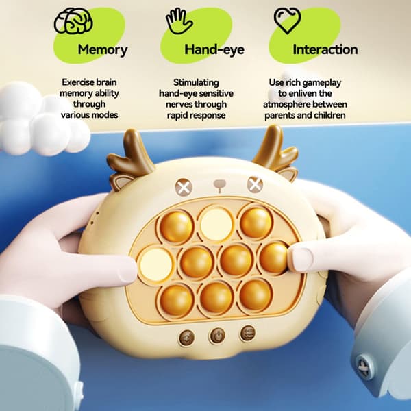 （Hjort）Quick Push Bubbles Pop Fidget Leke Det Spill, Fast Push Light Up Pop Interaktiv Sensor
