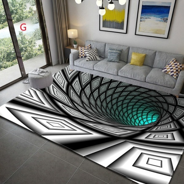 80 x 120 cm, matto 3D visuaalinen pyörre olohuone vuodesohva karppi