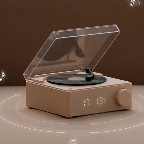 (Rosa) Retro platespiller-stil Bluetooth-høyttaler Grammofon