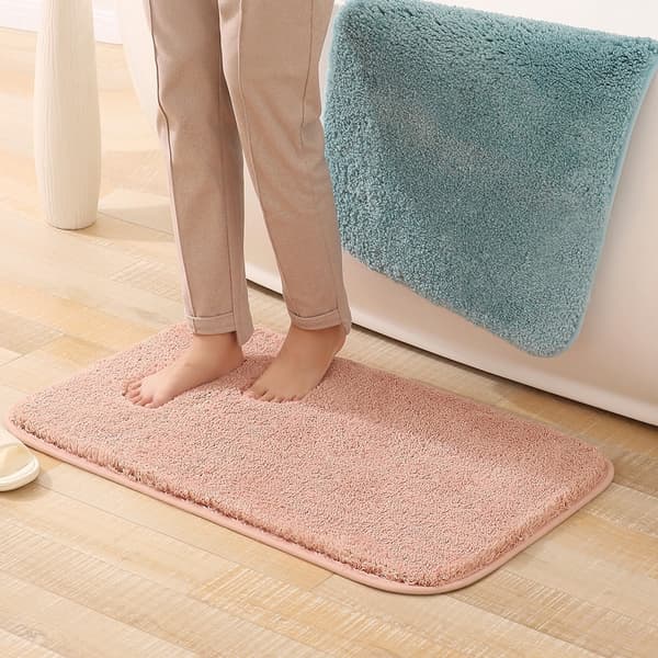 Mikrofiber Bademåtte Maskinvaskbar Lang Blød Antislip Absorberende
