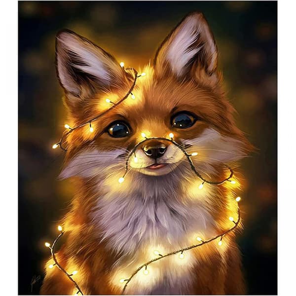 5D Diamantmaleri Sæt Fuldt Bor DIY Dyr Ræv Diamantmaling