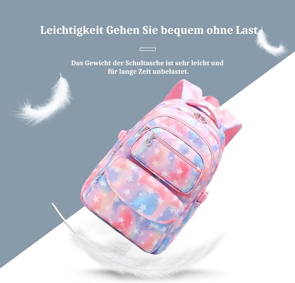Skole rygsæk piger, børnesæt 3 dele, elev rygsæk