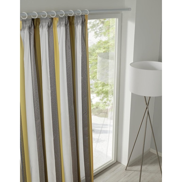 Gardinstång, Vit, Längd 50-90 cm, Metallstång, Utsträckbar
