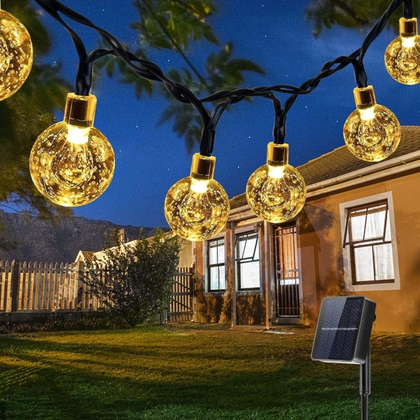 Solcellsdrivna utomhus-fairylights, 50 IP65 Vattentäta LED-kristallkulor,