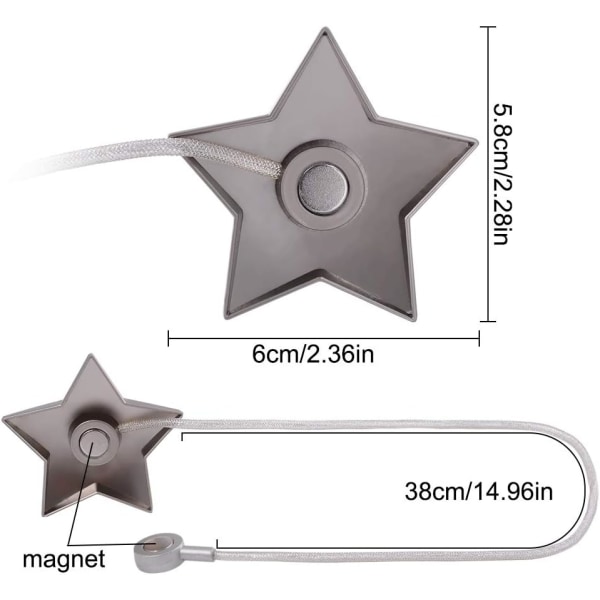 Sæt med 2 magnetiske gardiner (sølv) til moderne boligindretning