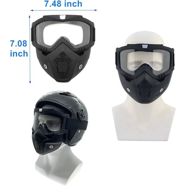 1 Par Goggles - Harley Mask Goggles Motocrosshjälm Vindtät