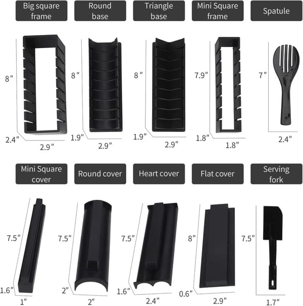 Sushi Maker Kit 10 STK Sushi Former Sushi Forberedelsessett Ris