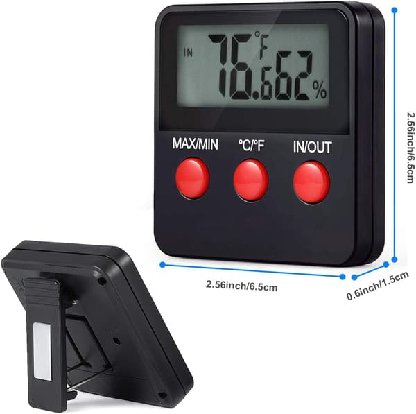 Reptil Digital Termometer Hygrometer LCD Temperatur og Luftfugtighed