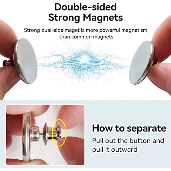 Gardinklämmor med Magneter, Gardinhållare (Set, 12 stycken)