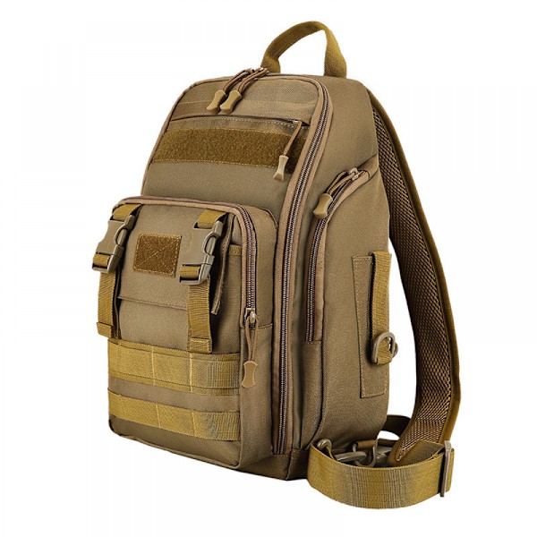 (Brun) Vanntett og slitesterk tre-skulderstropp Enkel og dobbel skulder Dual-purpose Lure Bag Fiskeutstyr Fiskebag