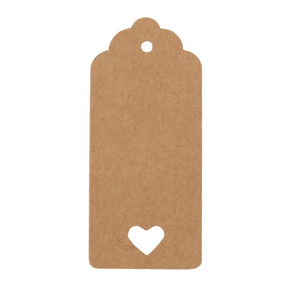 100 stk gavelapper for DIY eller bryllupsprislapper (kufarge)