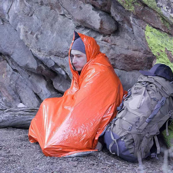Räddningsfilt - Varm - Regnrock - Sovsäck - Termisk filt - Överlevnad - Första hjälpen - Nödsituationssovsäckar