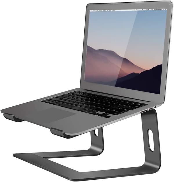 Svart Stasjonær Laptop Stativ, Bærbar Datamaskin Stativ i Aluminium