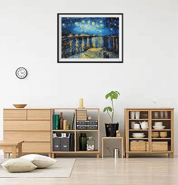 (30x40cm) Diamantmålning Kit Van Gogh Stjärnklara Natten över Rhone