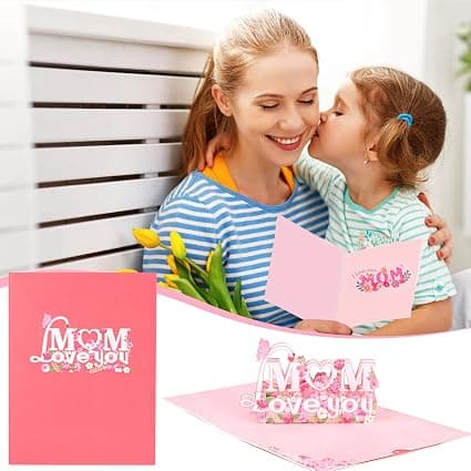 1 stk Mors Dag Pop-Up Kort, Jeg Elsker Dig Mor til Mødre Kone som