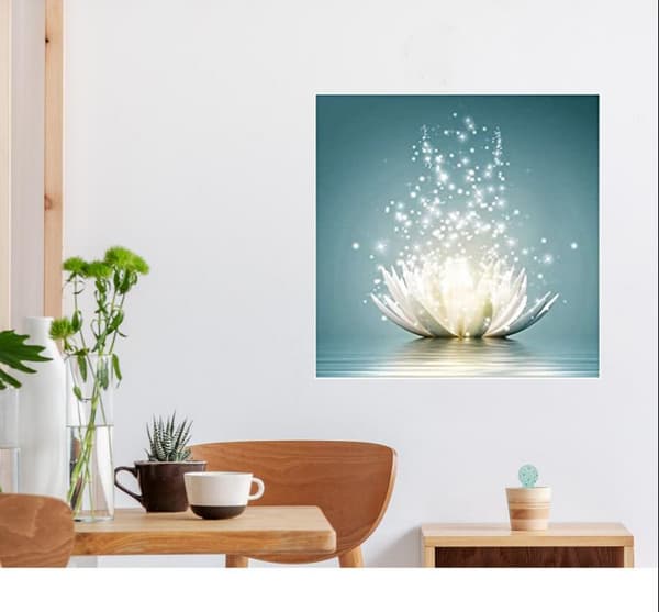 5D diamantmaleri, krogstribe lotusblomst brun