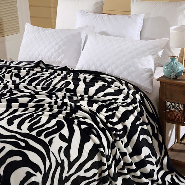 Zebra-mönstrad Flanellfilt för Soffa och Säng (180*200cm)