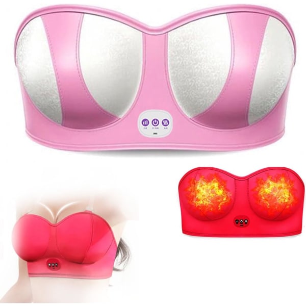 Pink elektrisk brystforstørrelsesmassageapparat med 3 massagefunktioner