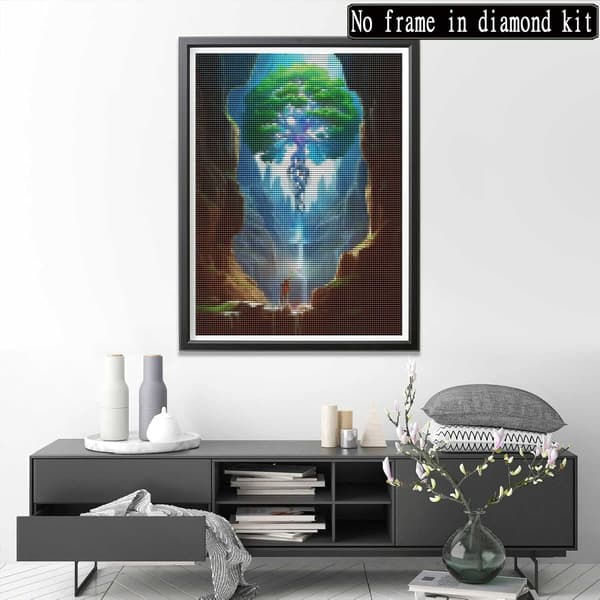 5D Diamantmalingssett Tre Full Rund Diamantkunst, DIY Utsikt Pa