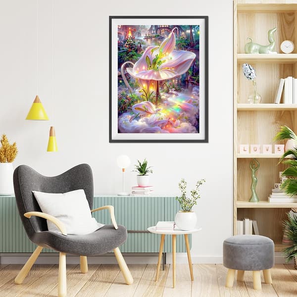 Blomster Diamantmalingssett for voksne, 30x40cm 5D Glowworms Dia