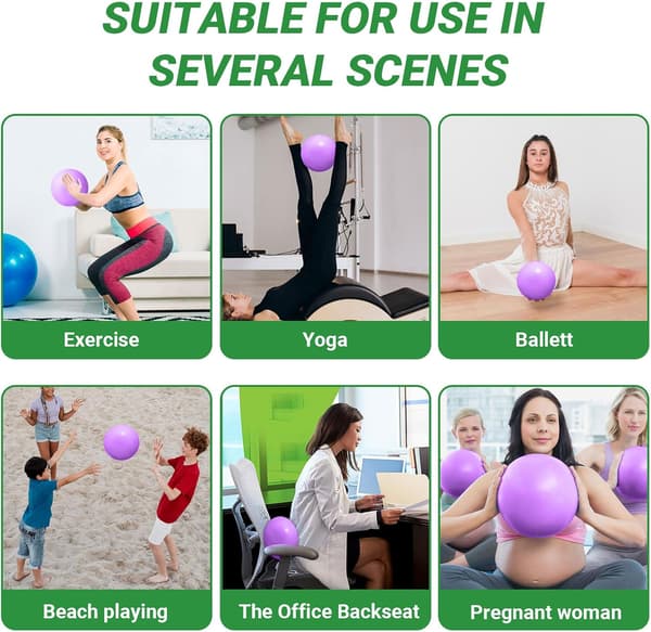 Lilla 25 cm Blød Pilatesbold/Lille Træningsbold - Mini Yogabold, Corebold, Balletbold, Lille Ex