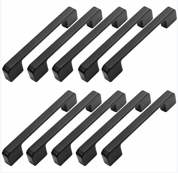 10 stycken Möbelhandtag, Centrum Avstånd 128 mm - Svart Kök
