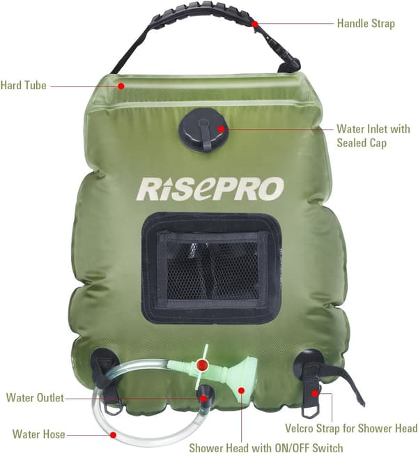 Soldusjpose, 5 Gallon/20L Bærbar Utendørs Solvarmer Prem