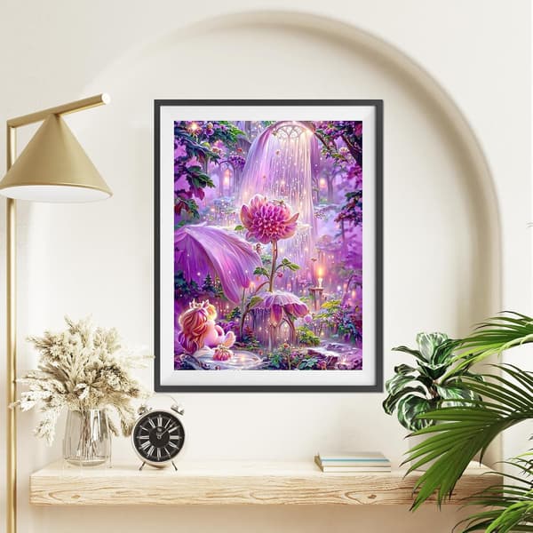 Landskabsdiamantmaleri Sæt til Voksne, 30x40cm 5D Blomster Dia