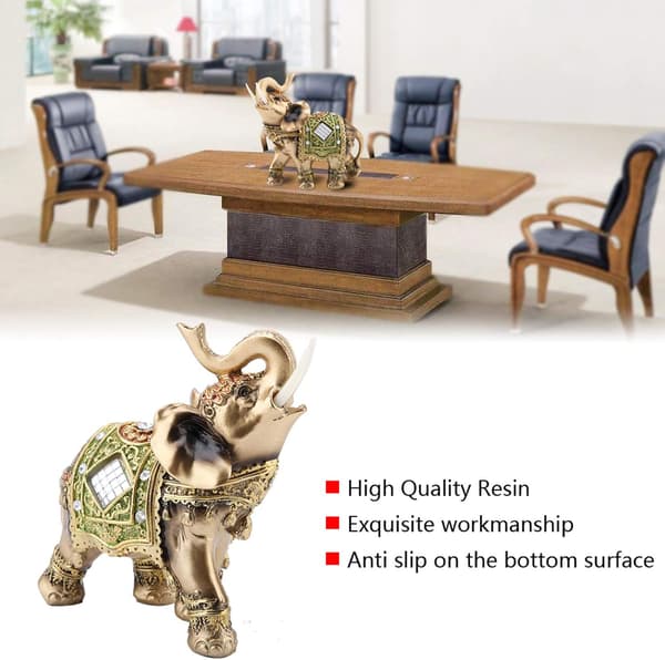 Lucky Elephant M）, Akozon Lucky Elephant Statue Feng Shui Green E