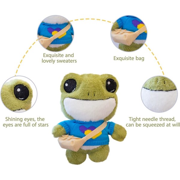 11,8 tuuman täytetyt sammakkopehmolelu, Super Cute Green Frog Plus