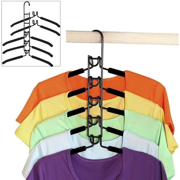 Multi-Layer Hanger - 5 in 1 Metal Hanger, Multi-Purpose Non-Slip