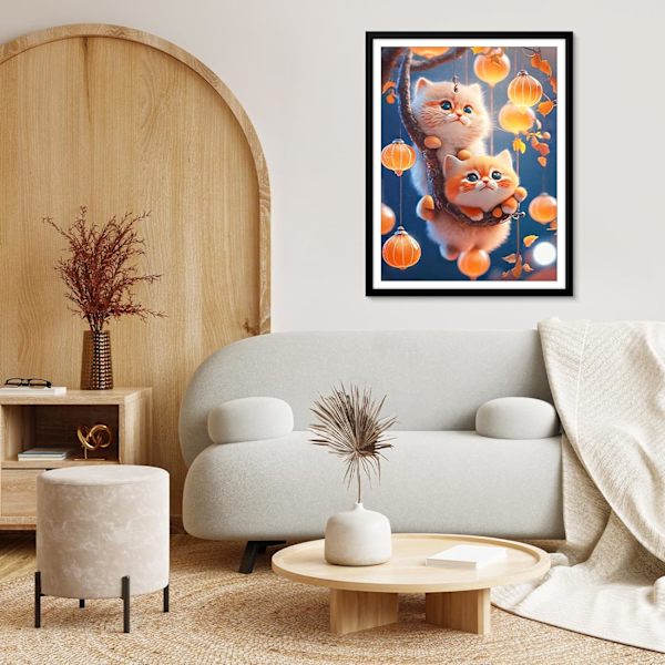 (30x40cm, blommor 4) 5D Diamantmålning för Vuxna, Full Kattunge,