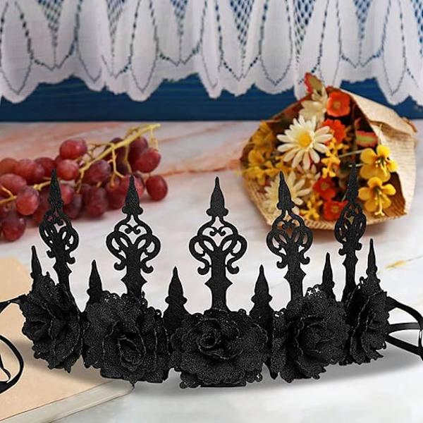 Halloween Rose Gotisk Garland Hodebånd Krone for Kvinner, Jenter, Voksne Heks Sminke Hårtilbehør