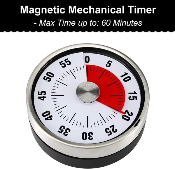 Magnetisk Mekanisk Köktimer - 60 Minuters Visuell Nedräkning