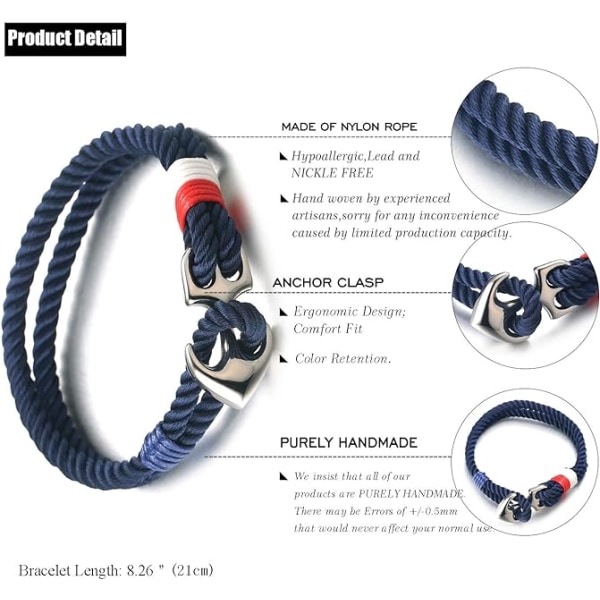Nylonarmband för män i marinblå