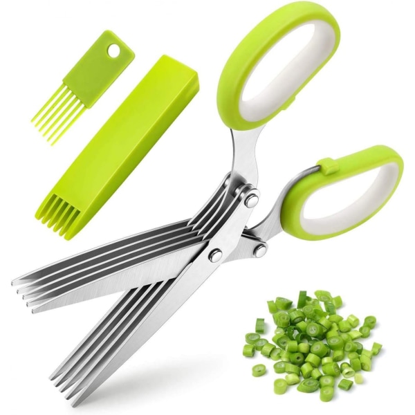 Herb Scissors Stainless Steel Kitchen Herb Scissors 5 Blade Multi