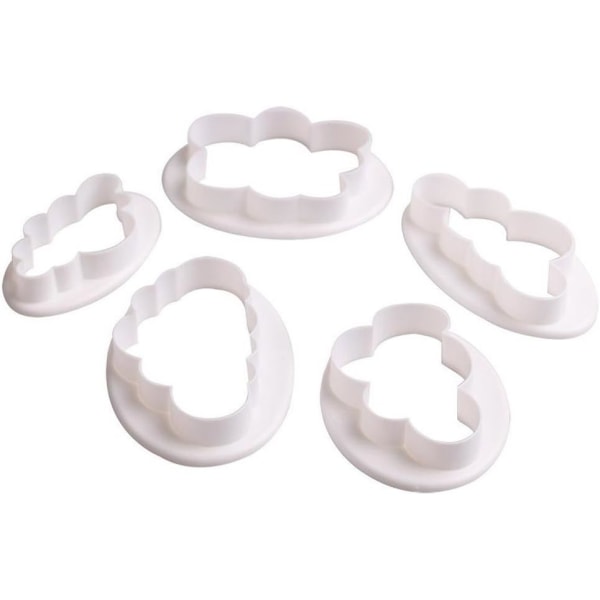 5 st olika fluffiga molnformade kakformar i plast