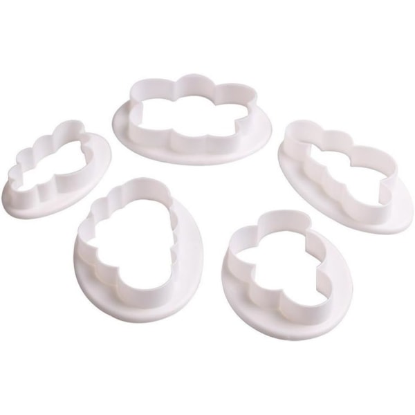 5 STK Forskellige Plastic Fluffy Cloud Cutters Cookie Cutters kage