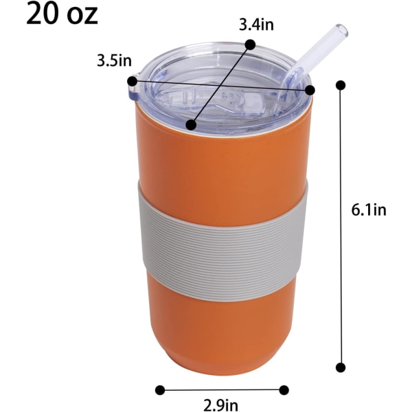Keramisk Tumlare med Sugrör och Lock 20 oz Resemugg för Varma Drycker