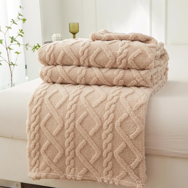 Fleecetæppe - Med Cashmere-følelse - Superblødt og varmt - Fleece Plaid - Taftstof - Fleecetæppe 150 x 100 cm - Superblødt