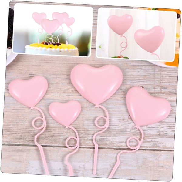 36 kpl Pink Heart Cake Inserts Ystävänpäivän kihlautumiskakku Pla