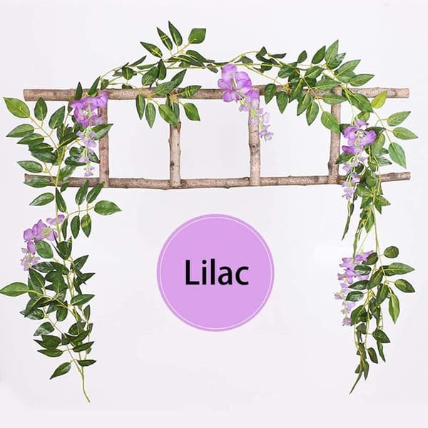 2x6FT Kunstig Blåregn Krans Kunstig Blomst Silke Eføy Henge
