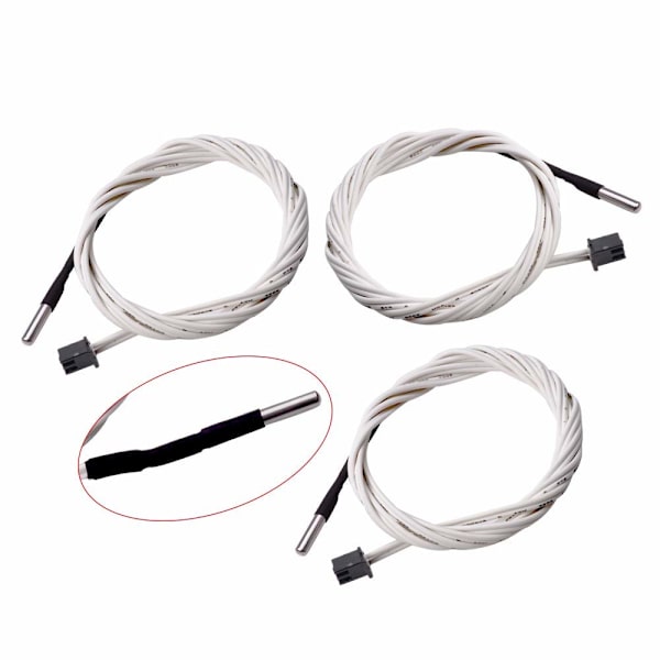 3 stk. HT-NTC 100K termistor til 3D-printer +300 grader temperatur