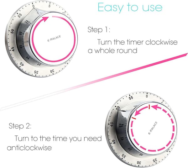 Köktimer för kök silver Elektronisk Magnet Magnetisk 60 min